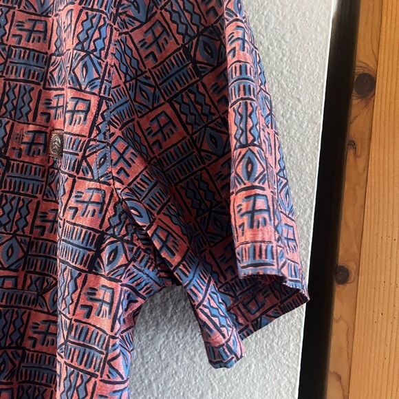 Vintage Solaris Outdoors Men's Shirt SZ XL Fun Design (pink/blue) 80s - Picture 9 of 15